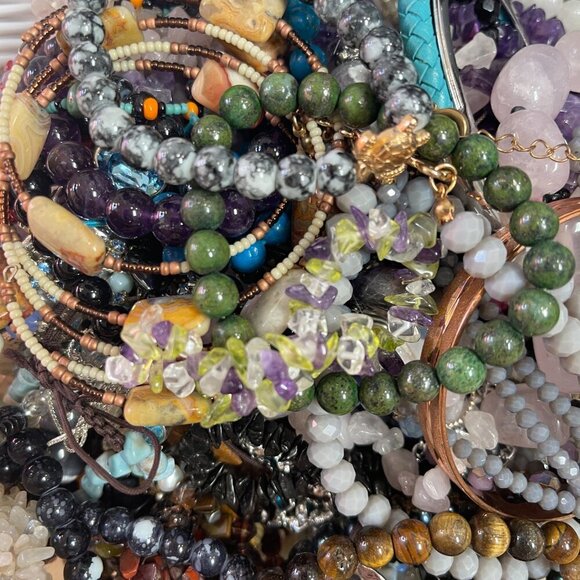 Mystery Bracelet 1lb Lot - Beaded, Cuff, Bangle, Stone, Glass, Metal, Wood - Picture 13 of 16